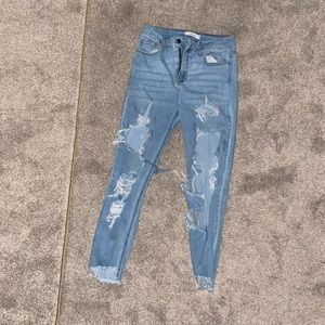 Ripped light jeans